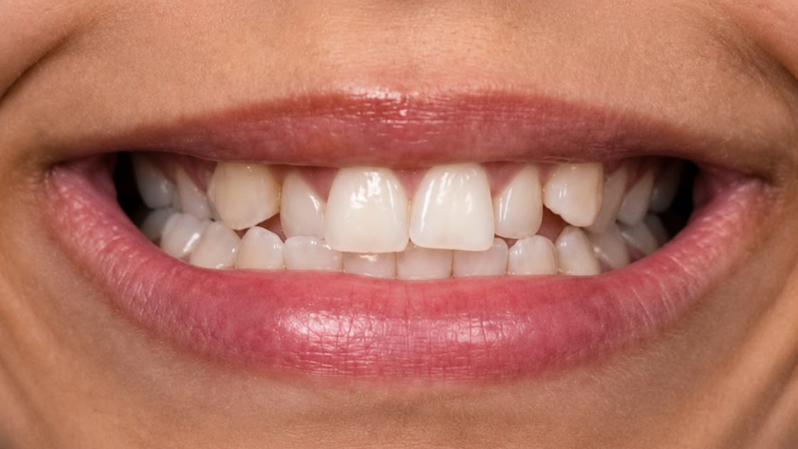 Sorriso antes do tratamento estético